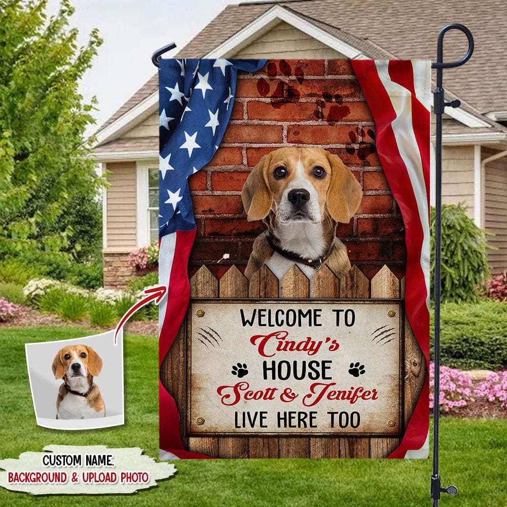 GeckoCustom Custom Photo Welcome To Dog House Dog Cat Garden Flag N369 HN590