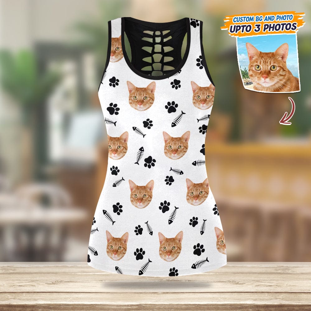 GeckoCustom Custom Photo With Accessory Pattern Cat Lover Legging Set T368