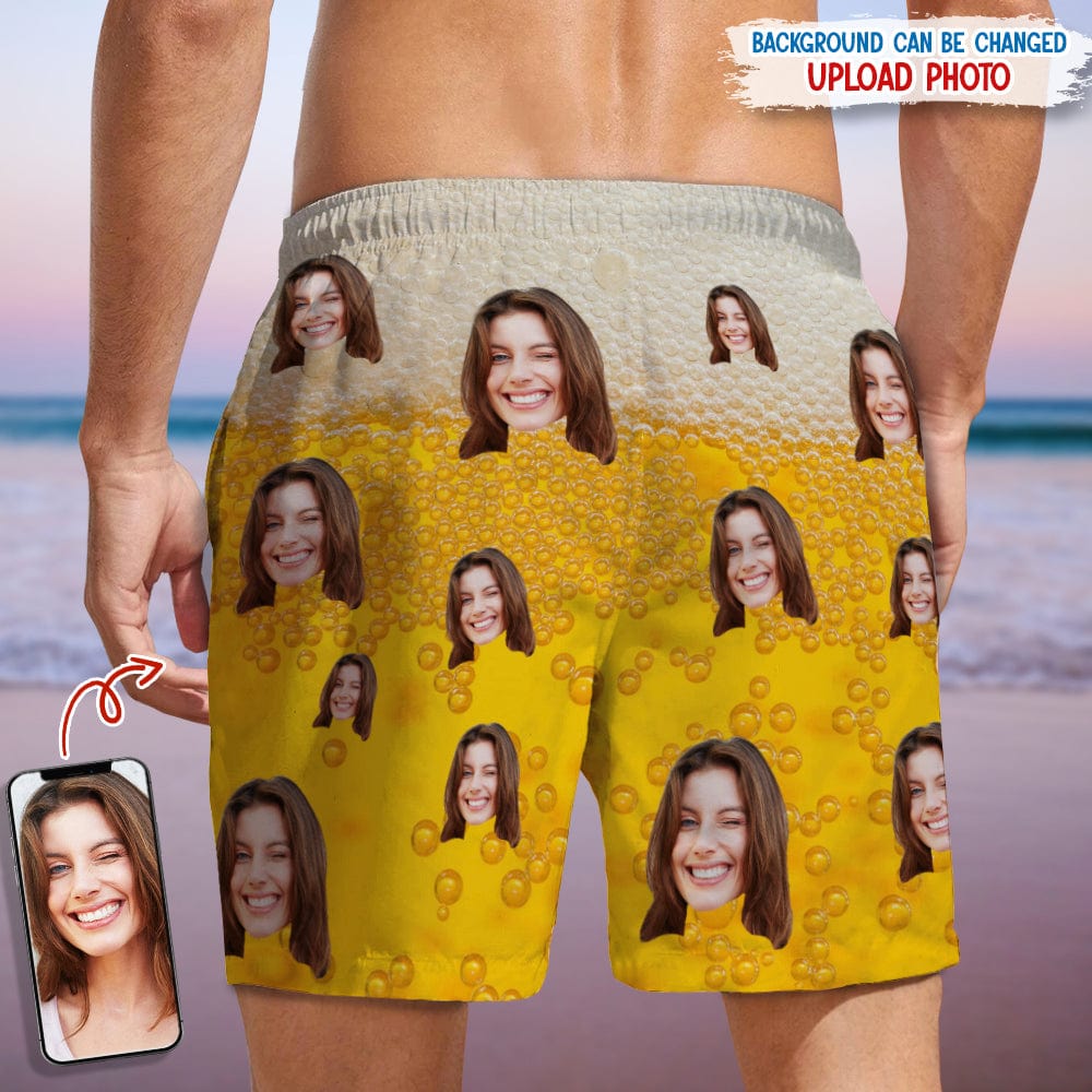 GeckoCustom Custom Photo With Beer Bubble Beach Short N304 889295