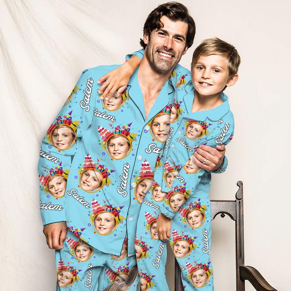 GeckoCustom Custom Photo With Colorful Background Birthday Gift Pajamas HO82 891346