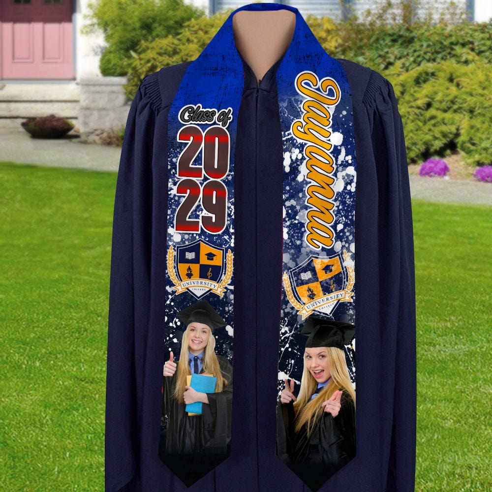 GeckoCustom Custom Photo With Grunge Graduation Stoles N369 890697 6x72 inch