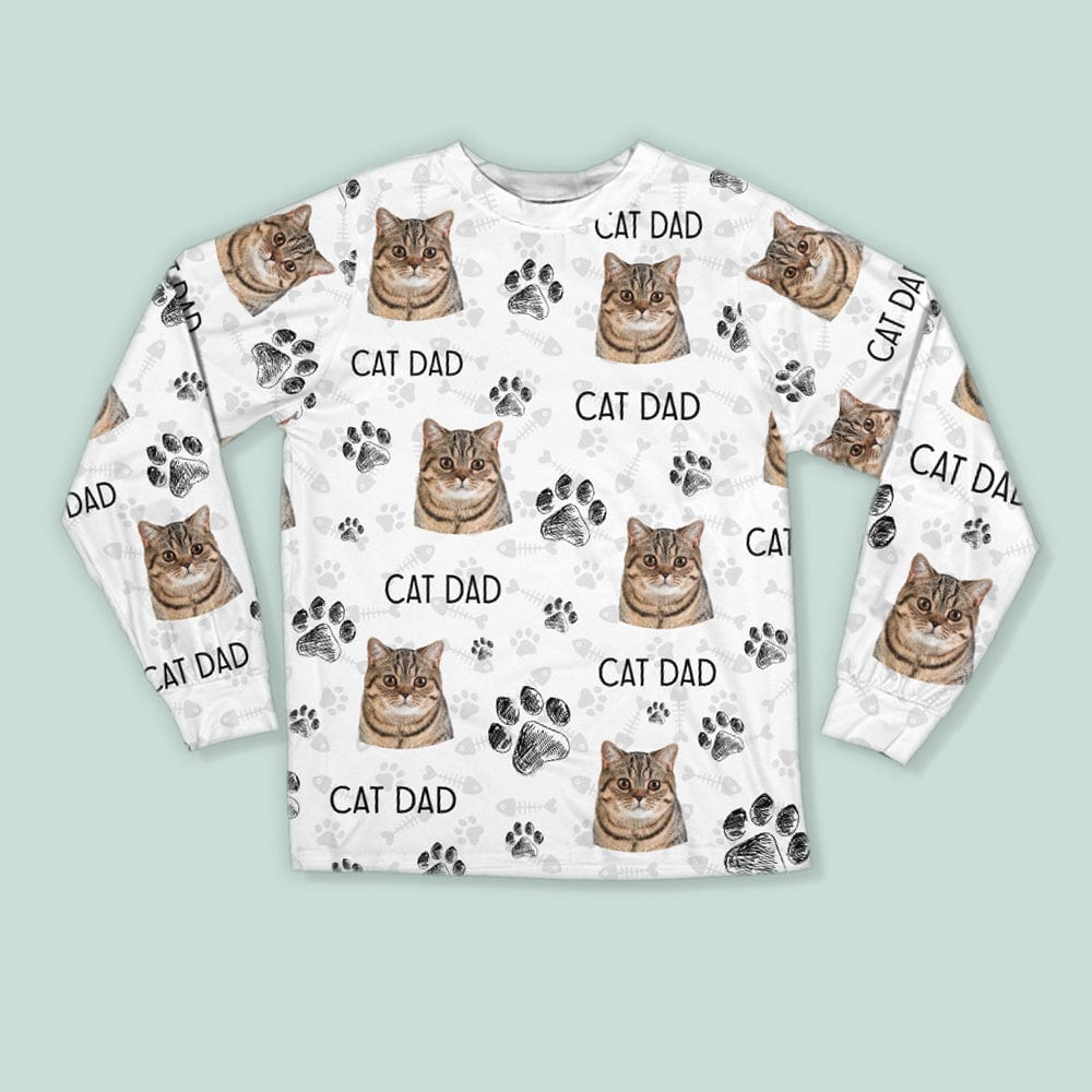 GeckoCustom Custom Photo With Paw For Cat Lovers Pajamas N304 889766 Only Shirt / S