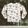 GeckoCustom Custom Portrait Dog Mom Dog Dad With Paw Pattern Pajamas N304 889760 Only Shirt / S