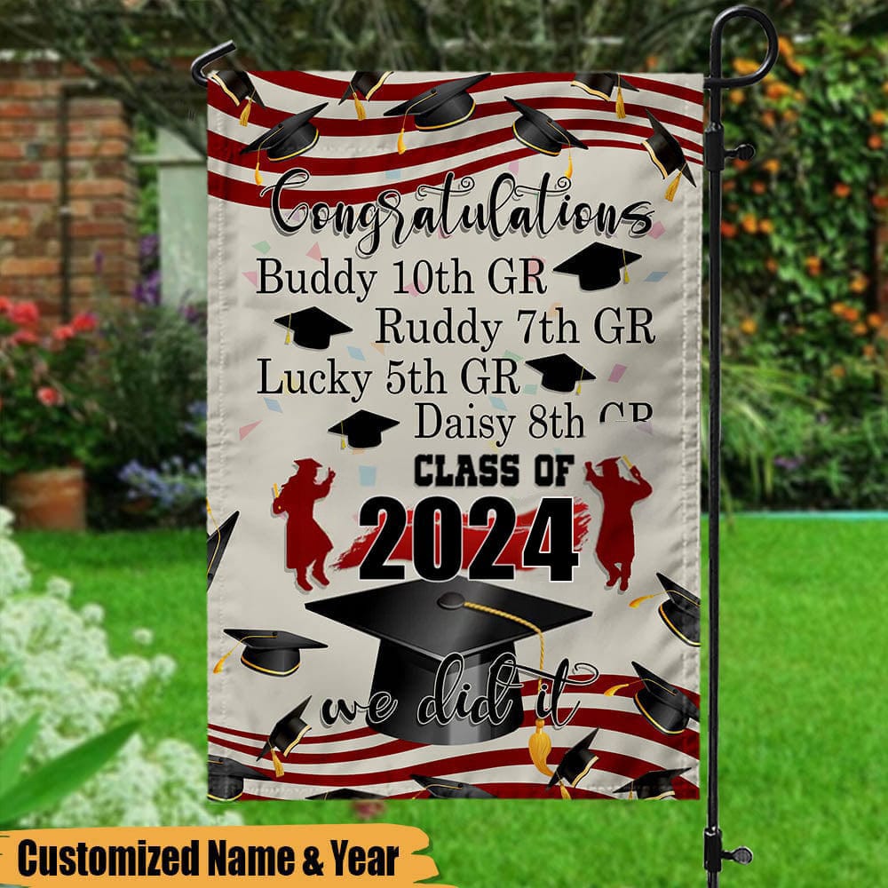 GeckoCustom Custom Text Congratulations Graduation Garden Flag, HN590