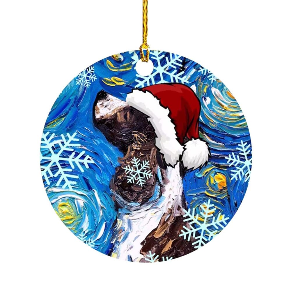 GeckoCustom Cute Dog Cat with Hat Christmas Tree Ornament