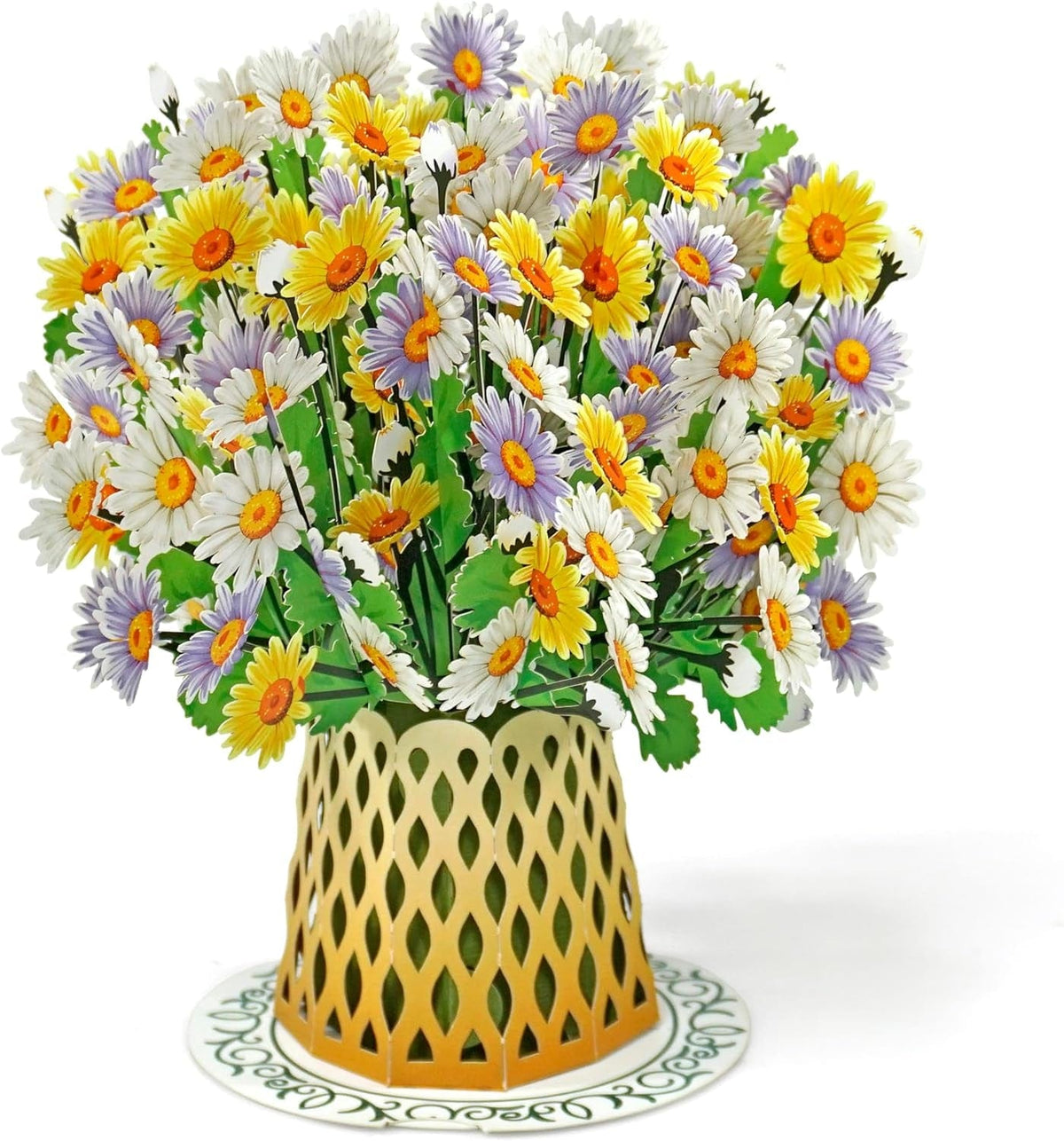 GeckoCustom CUTPOPUP Hummingbird Birthday Card Pop Up, Mothers Day, Fathers Day, 3D Popup Greeting Card, Birthday Card for Women (Hummingbird Sunflower) Daisy - 11X11In