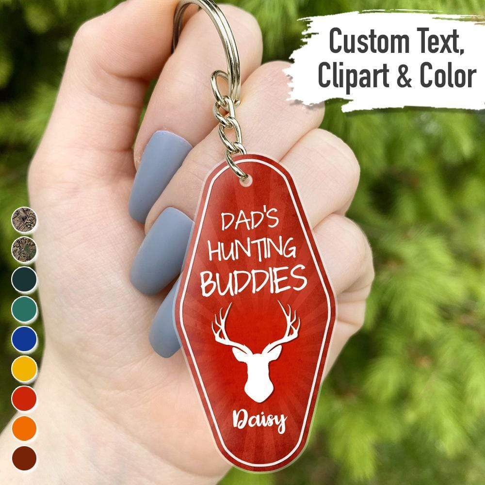 GeckoCustom Dad/Grandpa's Hunting Buddies Vintage Keychain, Hunting Gift, Gift For Dad/Grandpa HN590