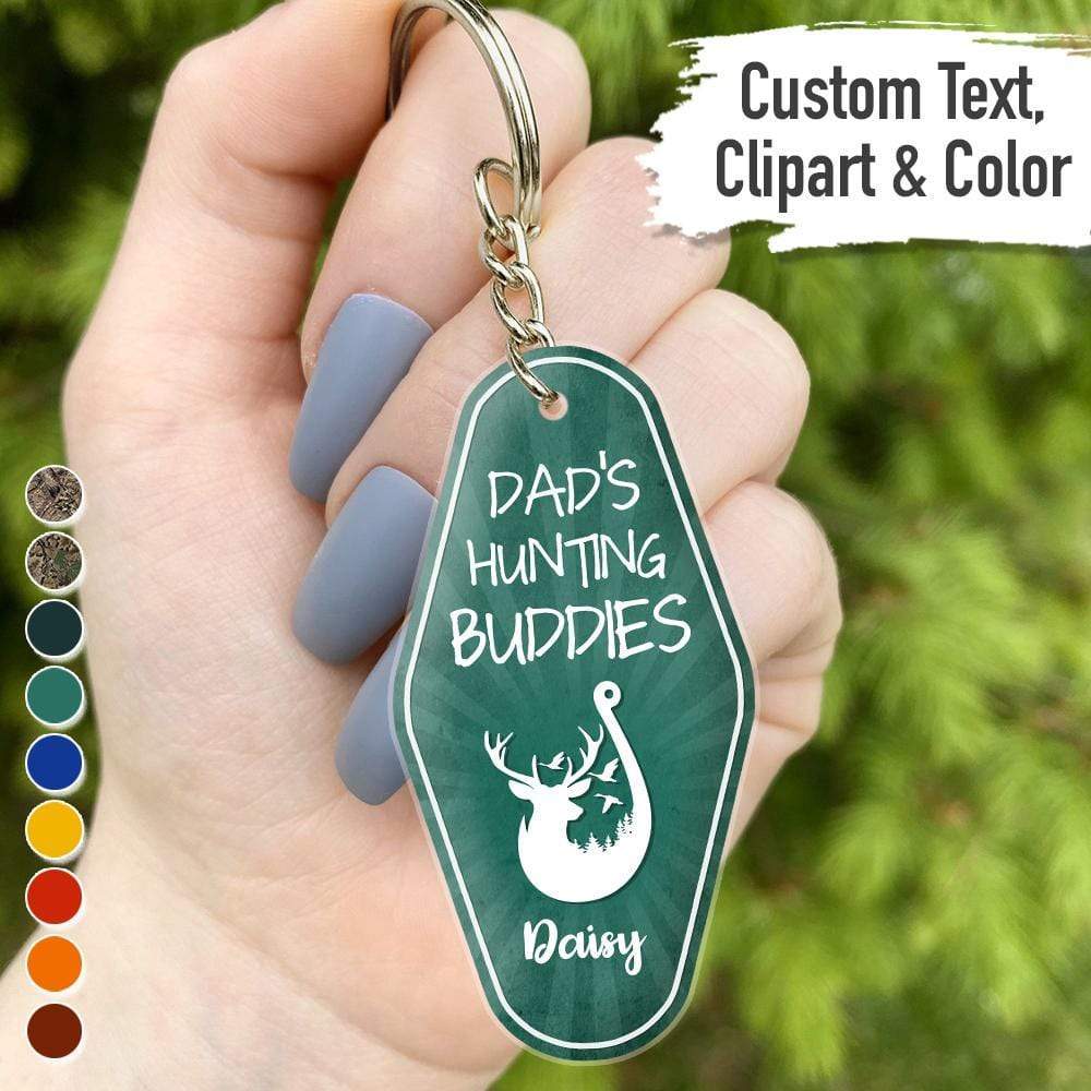 GeckoCustom Dad/Grandpa's Hunting Buddies Vintage Keychain, Hunting Gift, Gift For Dad/Grandpa HN590
