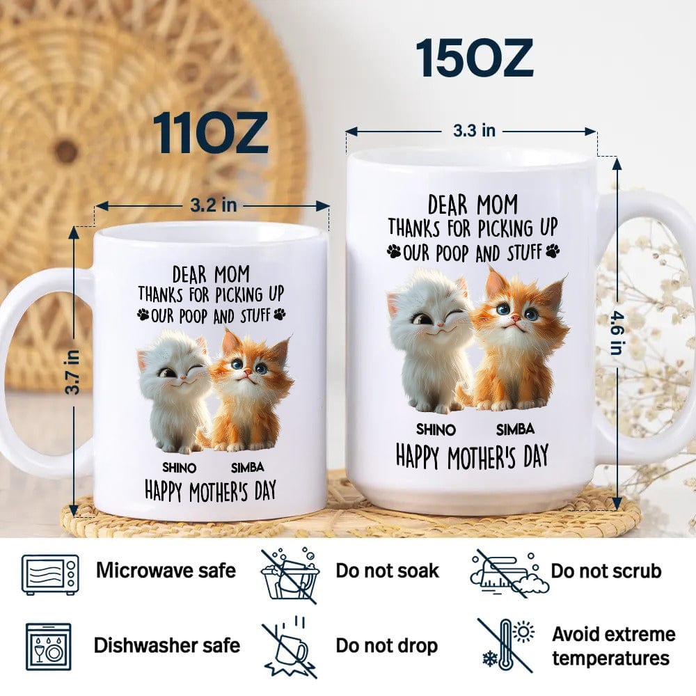 GeckoCustom Dad Mom Thanks For Picking Up My Poop And Stuff Personalized White Mug Gift For Cat Lovers CH07 895240
