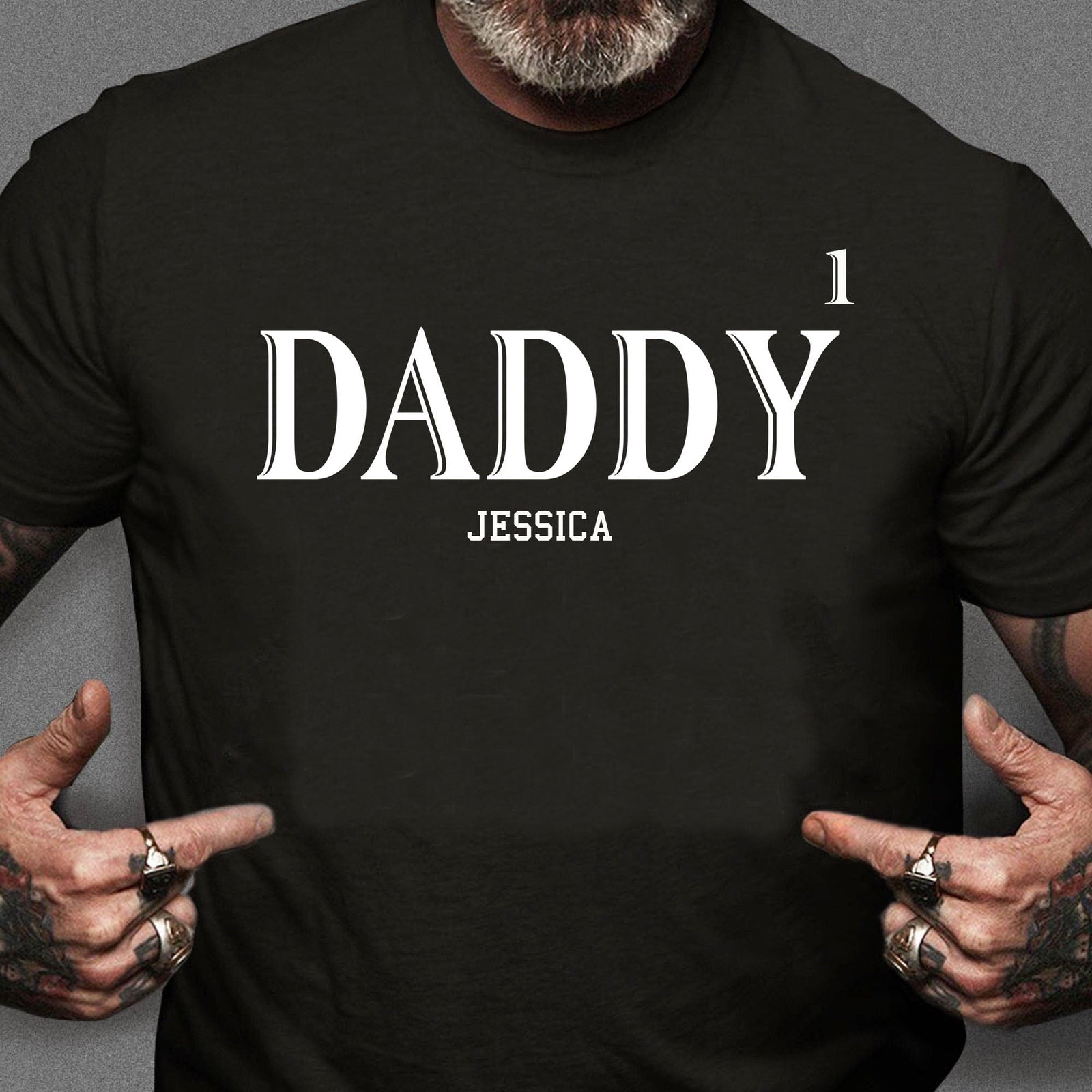 GeckoCustom Daddy Custom Kids Names Personalized Custom Father's Day Shirt H319