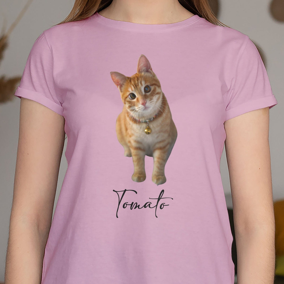 GeckoCustom Dog Cat Upload Photo Custom Shirt C131 Ladies T-Shirt / Light Blue Color / S