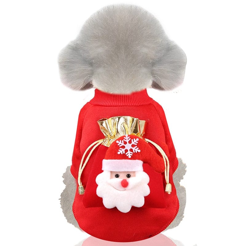 GeckoCustom Dog Christmas Clothes Winter Warm Pet Clothes Santa Claus 1 / XS