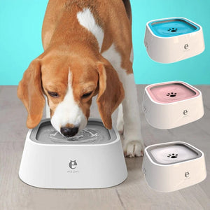 GeckoCustom Dog Drinking Water Bowl Floating Non-Wetting Mouth Cat Bowl Without Spill Drinking Water Dispenser Plastic Anti-Over Dog Bowl