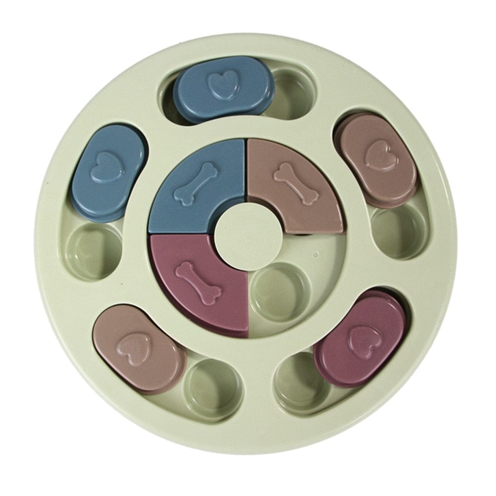 GeckoCustom Dog Puzzle Toys Slow Feeder Interactive Increase Dogs Food Puzzle Feeder Toys for IQ Training Mental Enrichment Dog Treat Puzzle circular green