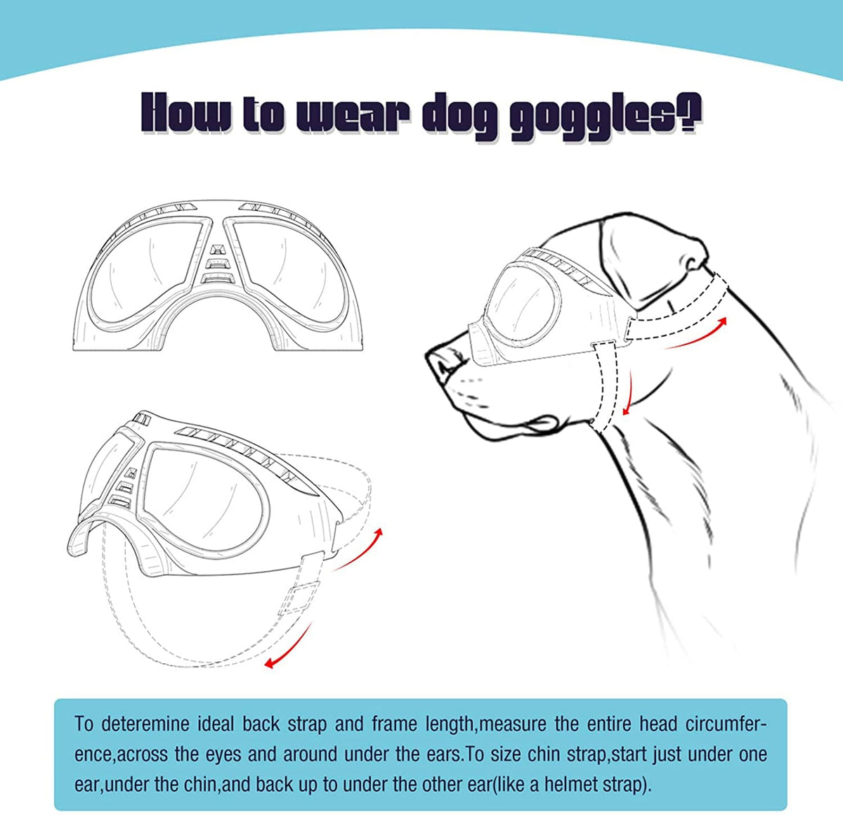 GeckoCustom Dog UV Protection Windproof Goggles