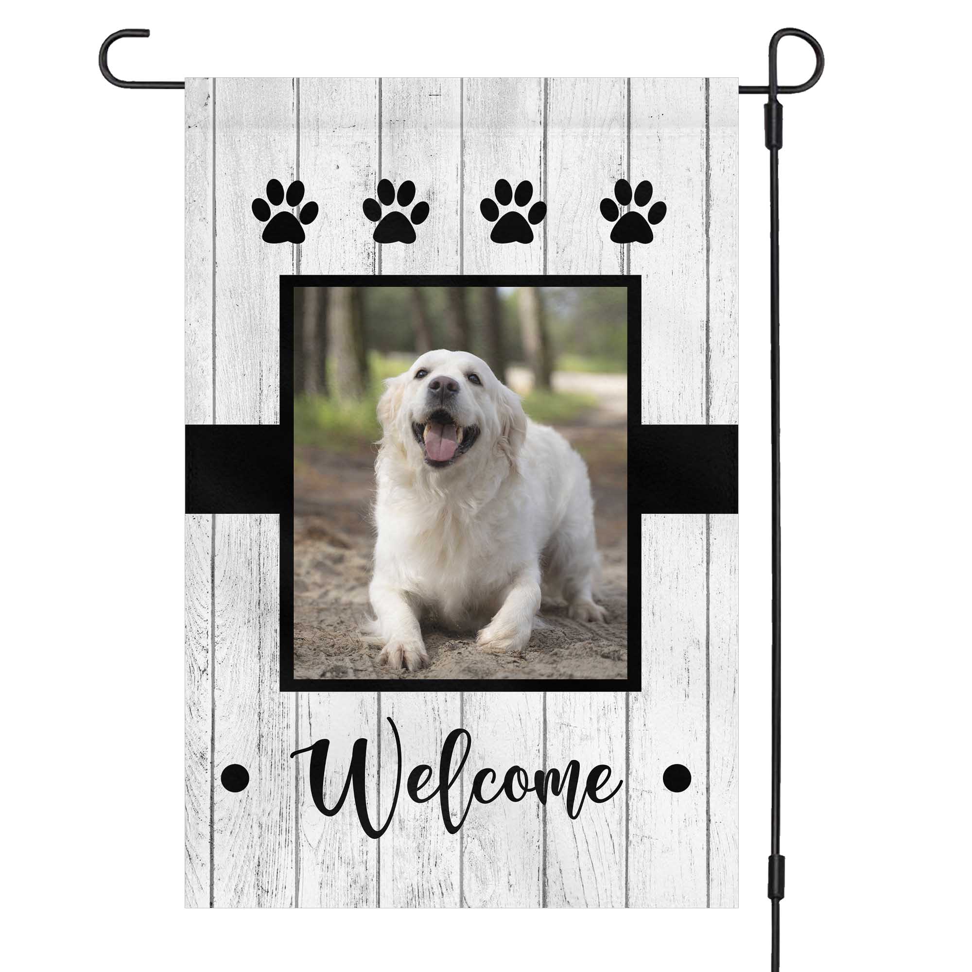 GeckoCustom Dog Welcome Custom Garden Flag H178 12"x18"