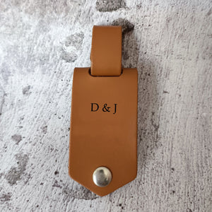 GeckoCustom Drive Safe I Need You Here Family Vintage Leather Photo Keychain