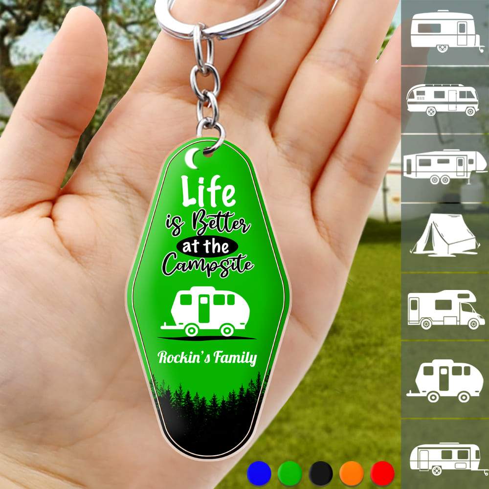 GeckoCustom Drive Slow Drunk Campers Matter Camping Acrylic Keychain N369 888447