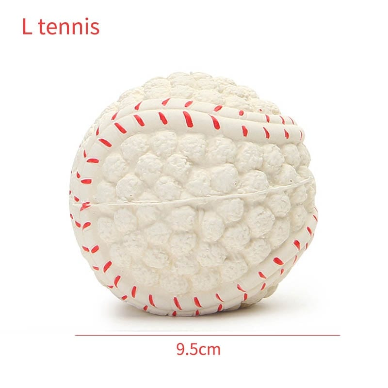 GeckoCustom Durable Ball Squeak Toys Cleaning Tooth Chew Voice Toy Pet Supplies Non-toxic Training Balls Soft Latex Pet Dog Toy L tennis / S