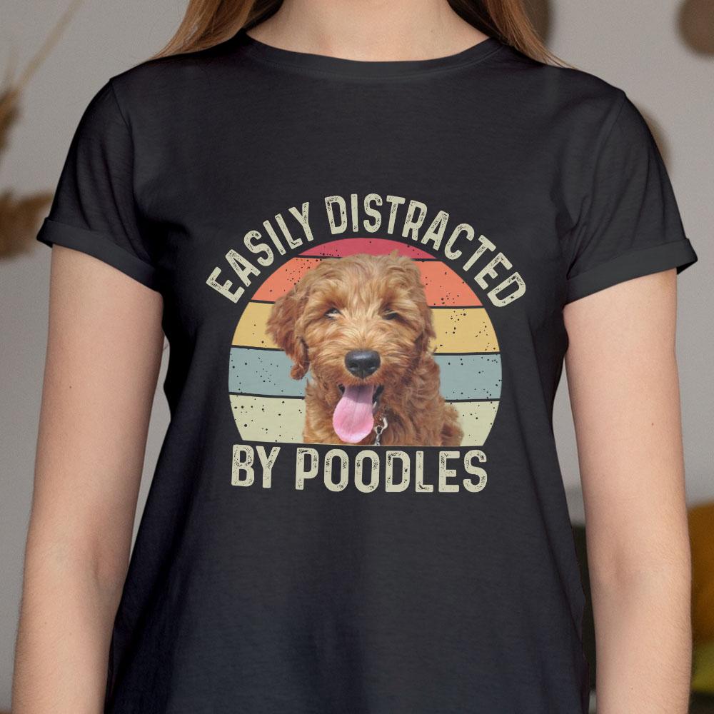 GeckoCustom Easily Distracted By Corgis Shirt Women Tee / Black Color / S