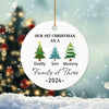 GeckoCustom Family of Three - Our 1st Christmas Personalized Ceramic Ornament HA75 891376