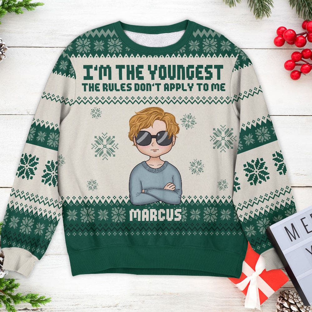GeckoCustom Family Rules AOP Ugly Sweater For Christmas Personalized Gift TH10 891681