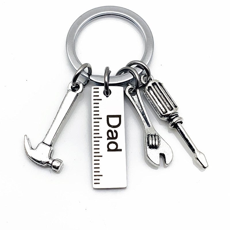 GeckoCustom Fashion Dad Letters Keychains Creative Hammer Screwdriver Wrench Keyring Handbag Decor Tassel Hanging Pendant Father's Day Gifts