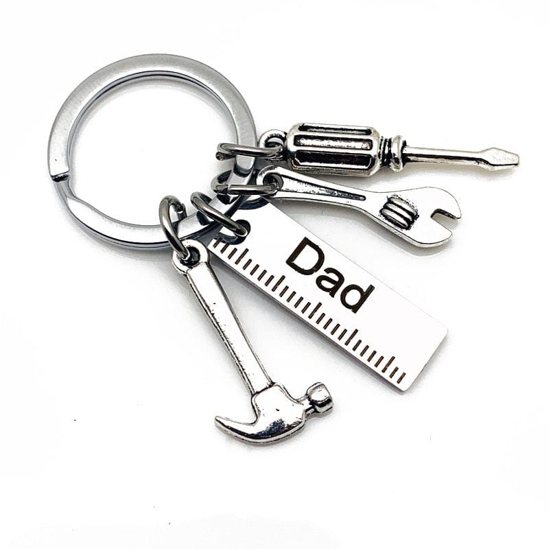 GeckoCustom Fashion Dad Letters Keychains Creative Hammer Screwdriver Wrench Keyring Handbag Decor Tassel Hanging Pendant Father's Day Gifts
