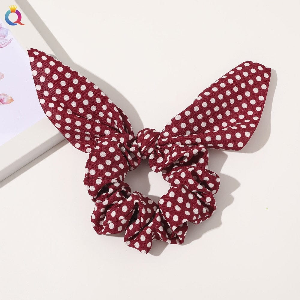 GeckoCustom Fashion Print Hair Scrunchie Bowknot Hair Rope for Women Girls Ponytail Holder Hair Ties Elastic Hair Bands Hair Accessories 12