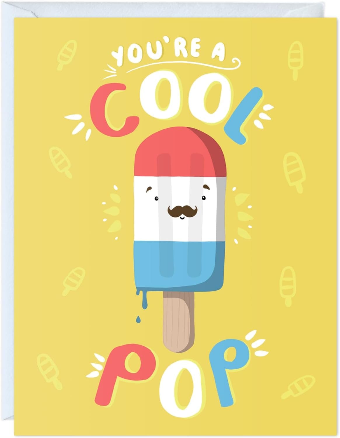 GeckoCustom Fathers Day Card for Dad Birthday, Anniversary Husband Him Grandpa Grandfather Stepdad Stepfather, Birthday Thank You Kawaii Greeting Card (Thanks for Feeding Me ...) You'Re A Cool Pop
