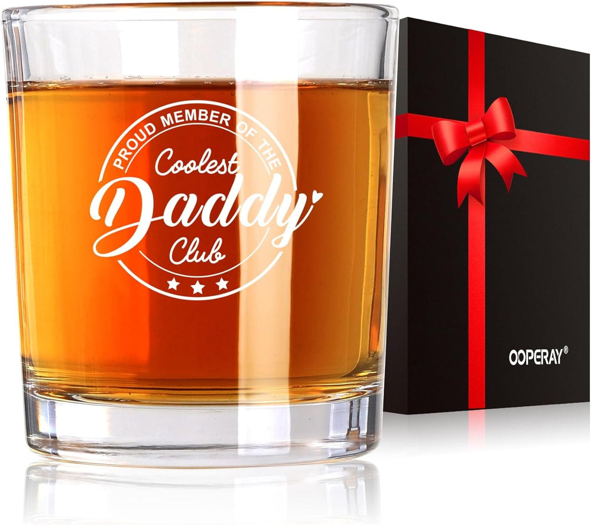 GeckoCustom Fathers Day Dad Gifts, Gifts for Dad on Fathers Day from Daughter Son, Fathers Day Christmas Birthday Gifts for Him Men Husband, Dad Gifts for Fathers Day from Kids, Daddys Sippy Cup Whiskey Glass Engraving Coolest Daddy Club