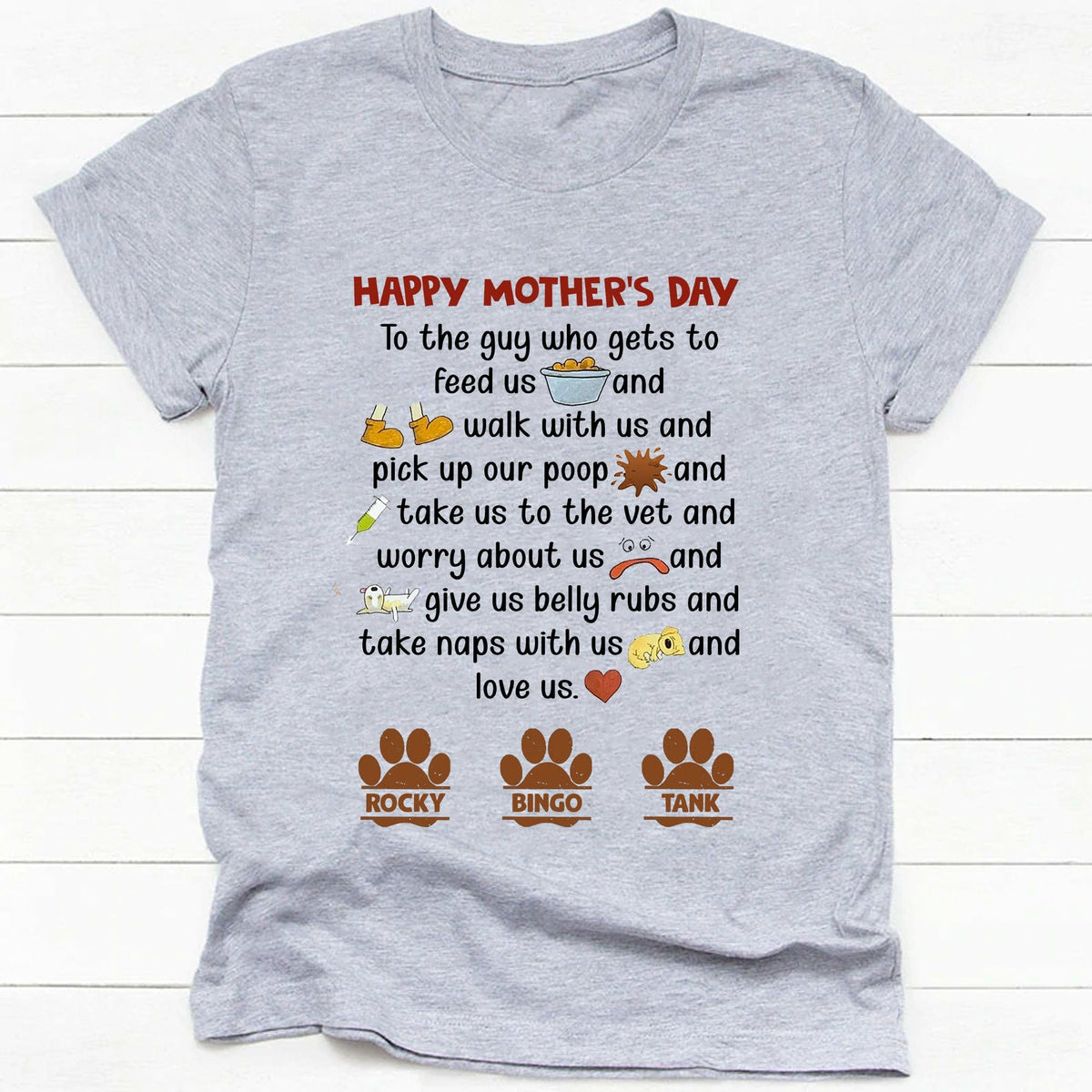 GeckoCustom Fathers Mothers Day From Dog Personalized Custom Dog Shirt C232 Ladies T-Shirt / Light Blue Color / S