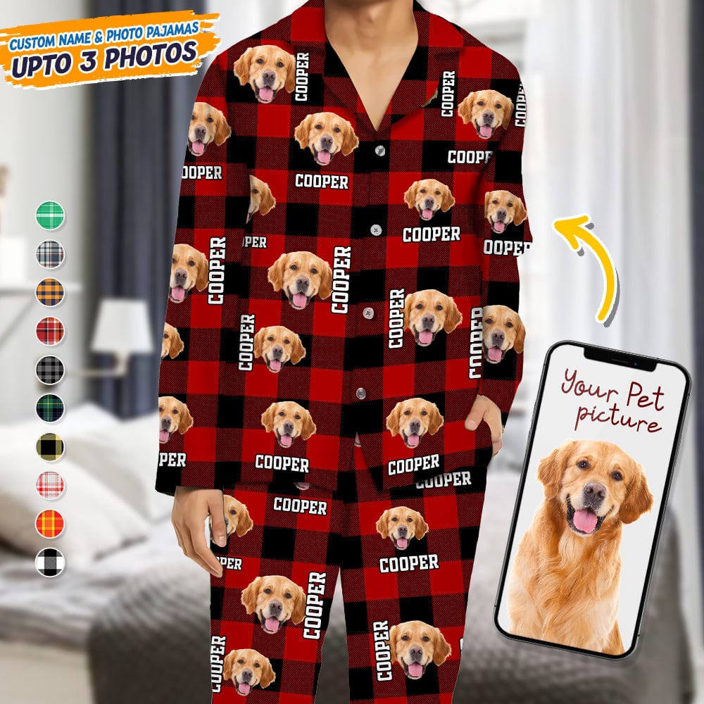GeckoCustom Flannel Pajamas Custom Photo And Name For Dog Cat Lovers N369 888737