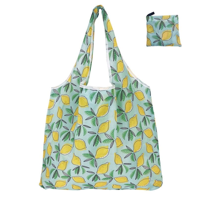 GeckoCustom Foldable Shopping Bag Reusable Travel Grocery Bag Eco-Friendly Cartoon Cat Dog Cactus Lemon Printing Tote Bag