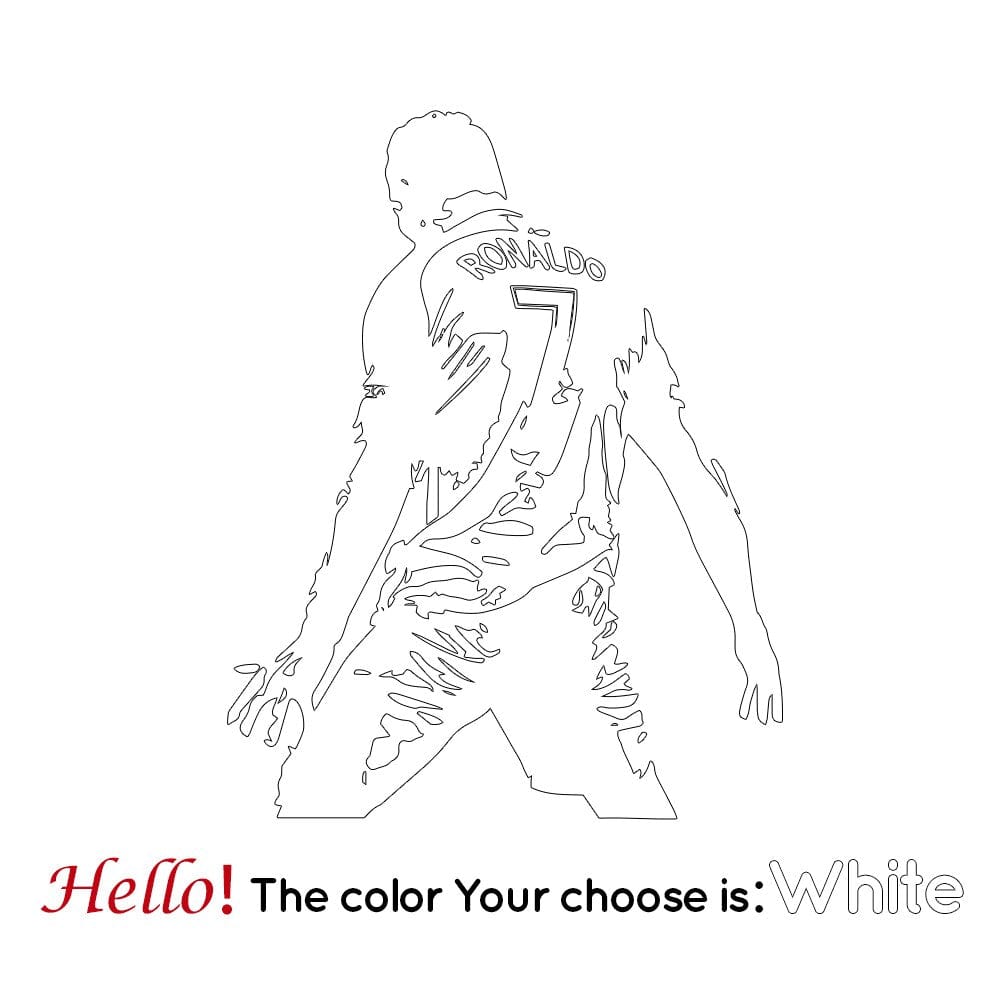 GeckoCustom Football Cristiano Ronaldo Vinyl Wall Sticker Soccer Athlete Ronaldo Wall Decals Art Mural For Kis Room Living Room Decoration White / M 28cm X 35cm