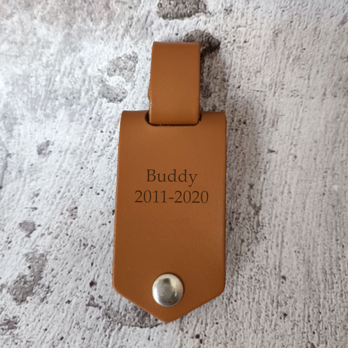 GeckoCustom Forever Wouldn't Have Been Long Enough Dog Pet Memorial Vintage Leather Photo Keychain C247