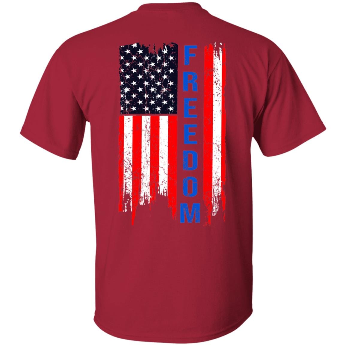 GeckoCustom Freedom Flag 4th of July Shirt H374 Basic Tee / Cardinal / S