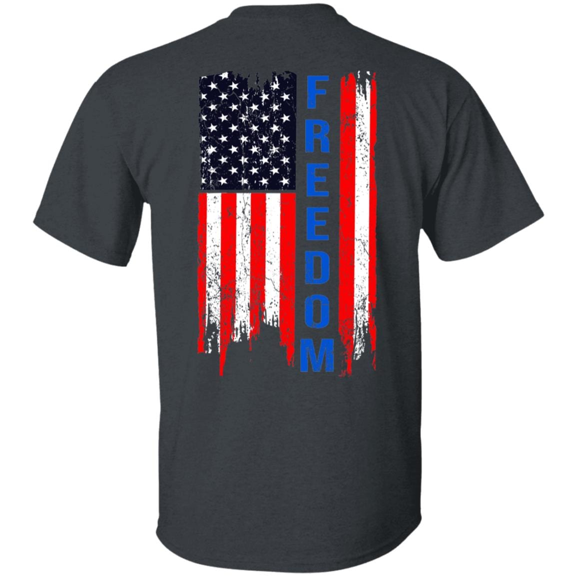 GeckoCustom Freedom Flag 4th of July Shirt H374 Basic Tee / Dark Heather / S
