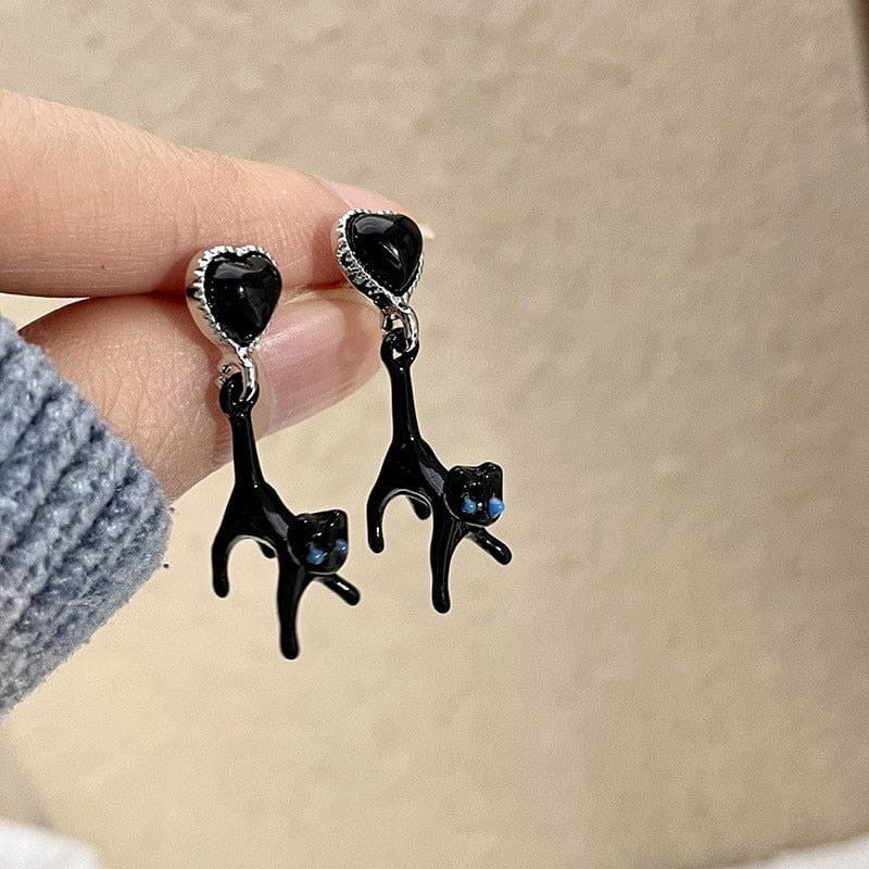 GeckoCustom Funny Black Cat Earring Jewelry 8
