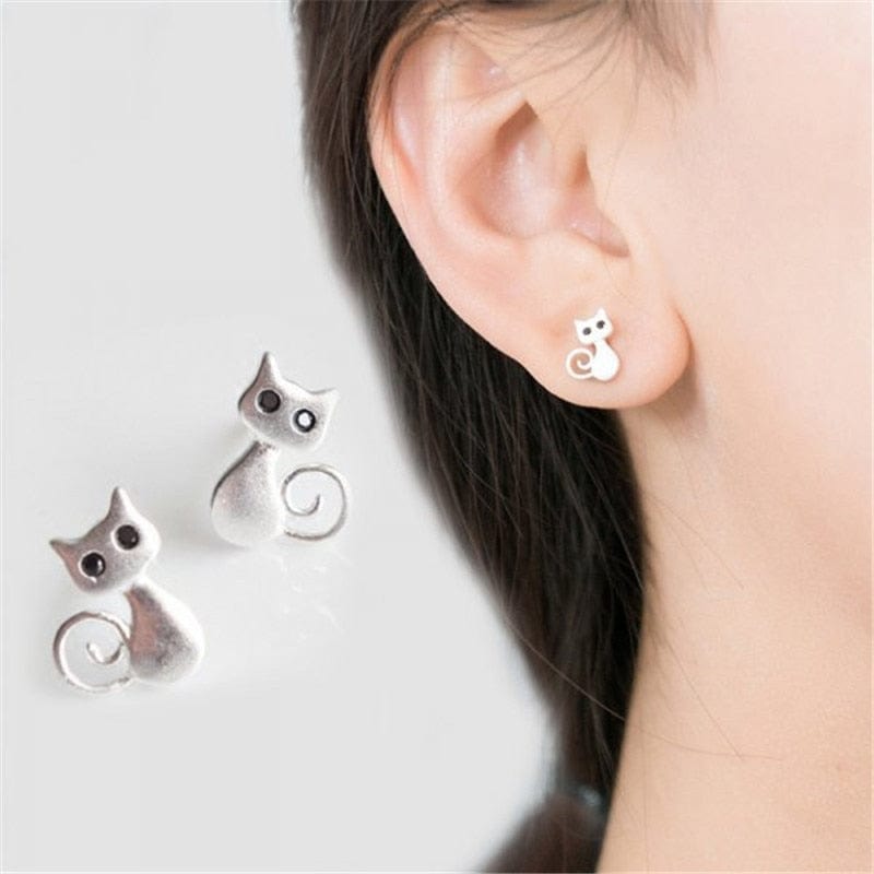 GeckoCustom Funny Black Cat Earring Jewelry 13