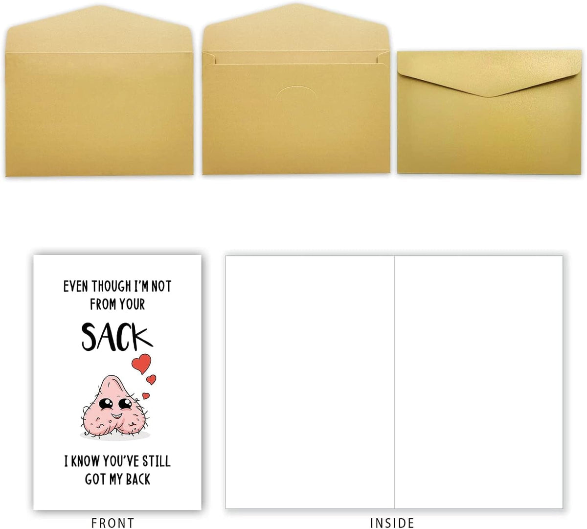 GeckoCustom Funny Bonus Dad Card for Fathers Day,Rude Greeting Card for Dad,Step Father Gifts from Stepdaughter Stepson,Stepdad Birthday Card,Even Though I’M Not from Your Sack Card