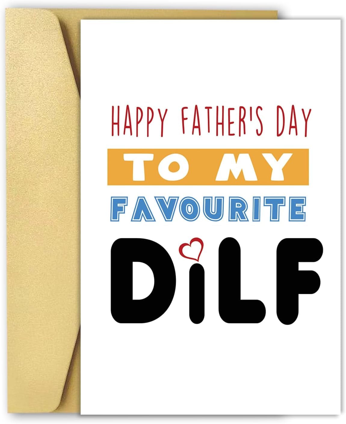 GeckoCustom Funny Stepdad Fathers Day Card from Step Son Daughter, Gifts for Bonus Dad, Happy Fathers Day for Step Dad Dilf