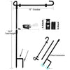 GeckoCustom Garden Iron Flag Pole, garden flag HN590