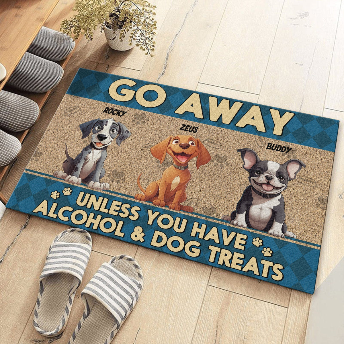 GeckoCustom Go Away Unless You Have Dog Treats Personalized Doormat Funny Gift For Dog Lovers CH07 895254
