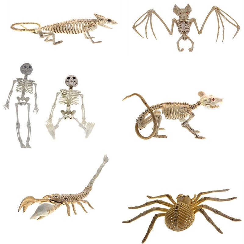 GeckoCustom Halloween Horror Bats Skeleton Mouse Scorpion Lizard Bone Creepy Halloween Party Decoration