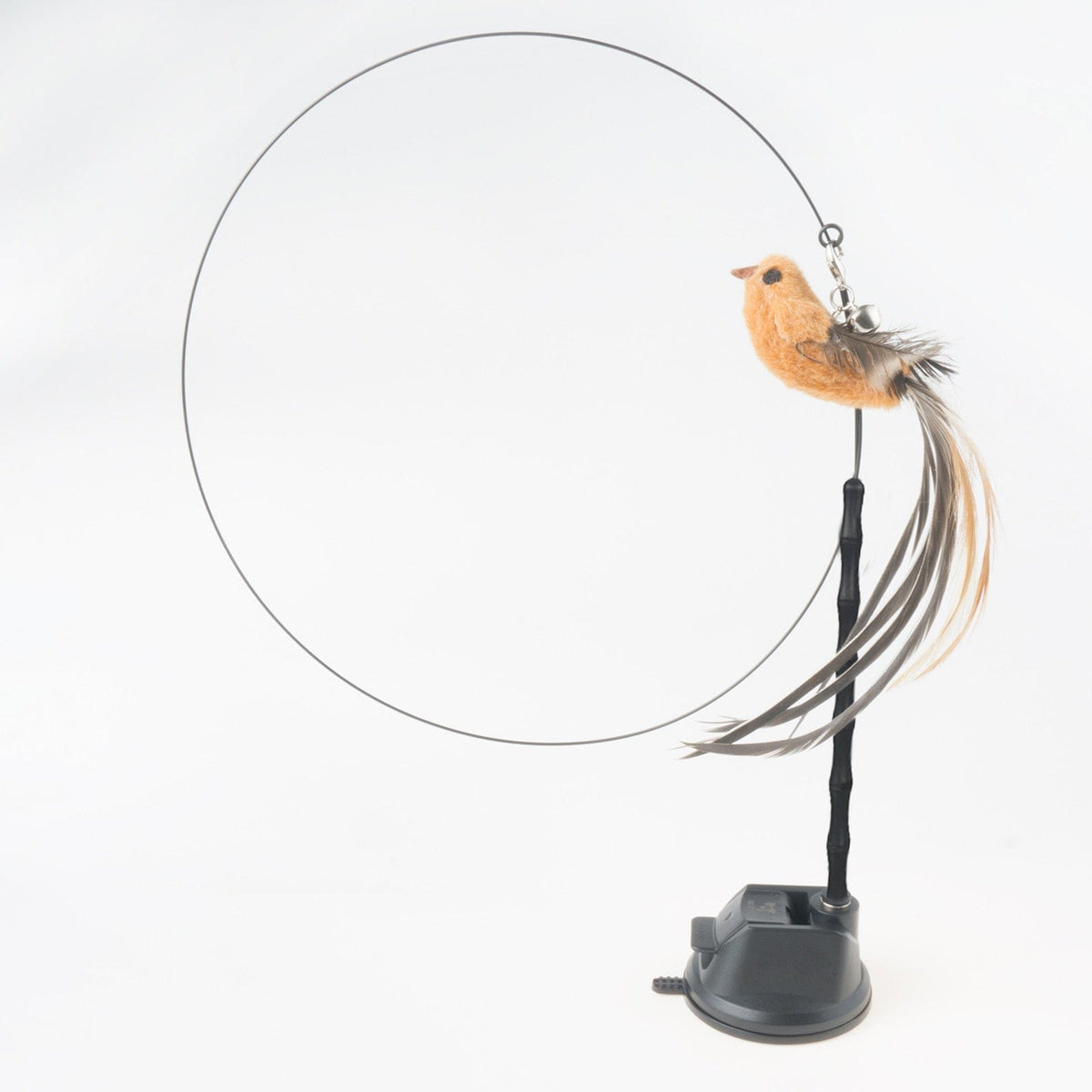 GeckoCustom Handfree Bird/Feather Cat Wand with Bell Powerful Suction Cup Interactive Toys for Cats Kitten Hunting Exercise Pet Products Whydah Bird Set