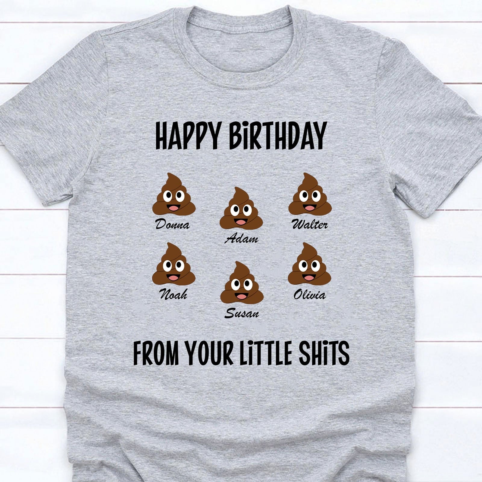 GeckoCustom Happy Birthday From Your Little Shits Personalized Custom Family Shirt C294 Unisex T-Shirt / Light Blue / S
