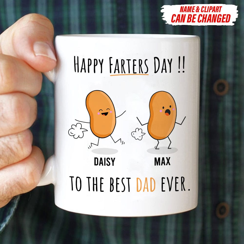 GeckoCustom Happy Farter's Day To The Best Dad Ever Family Coffee Mug, HN590