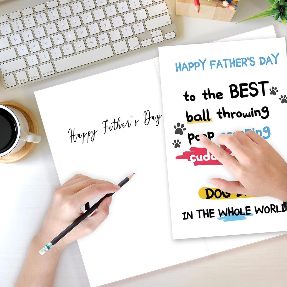 GeckoCustom Happy Father'S Day Card for Dog Dad, Funny Dog Dad Gifts for Men Him, Best Dog Dad Card, Gifts from Dog, Lovely Dog Dad Father'S Day Card from Son Daughter