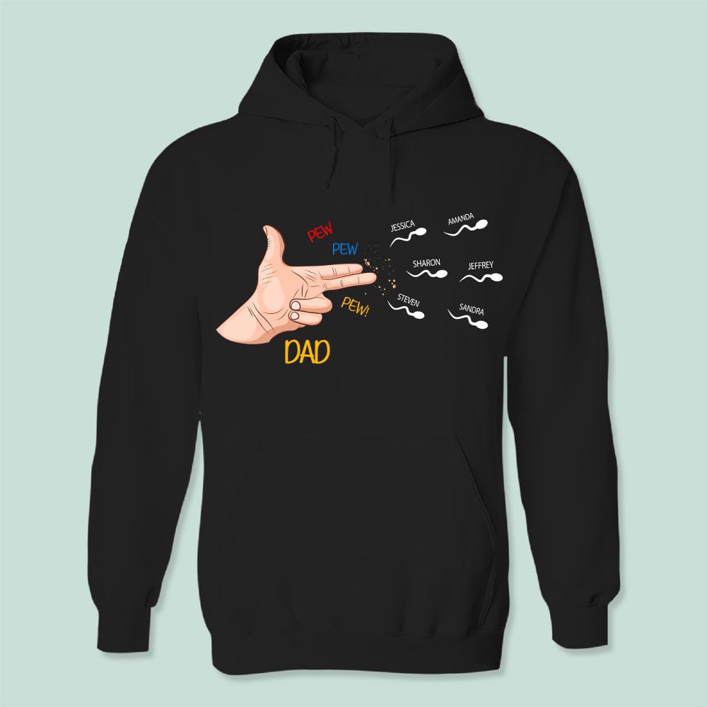 GeckoCustom Happy Father's Day Funny Dad With Kids Shirt N304 889222 Pullover Hoodie / Black Colour / S